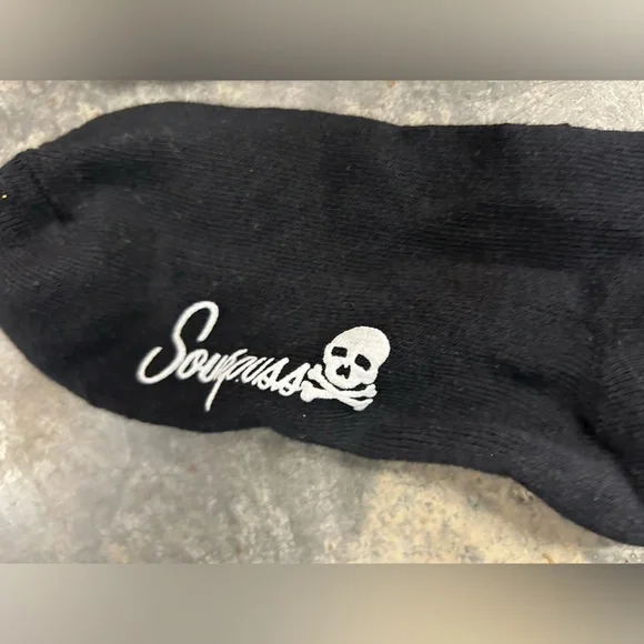 SOURPUSS PURPLE PUMPKIN LONG STRIPED SOCKS SZ 7-10 shoes goth punk - Picture 3 of 3